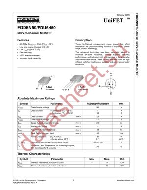 FDD6N50TM_WS datasheet  